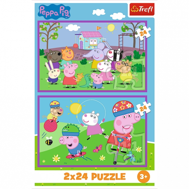 Puzzle Peppa na ihrisku 2x24 dielov