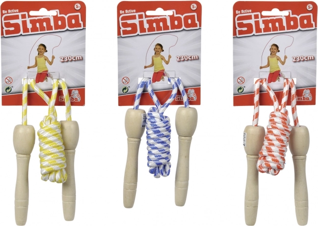 Skákacie lano Simba Be Active s drevenými rúčkami 230 cm