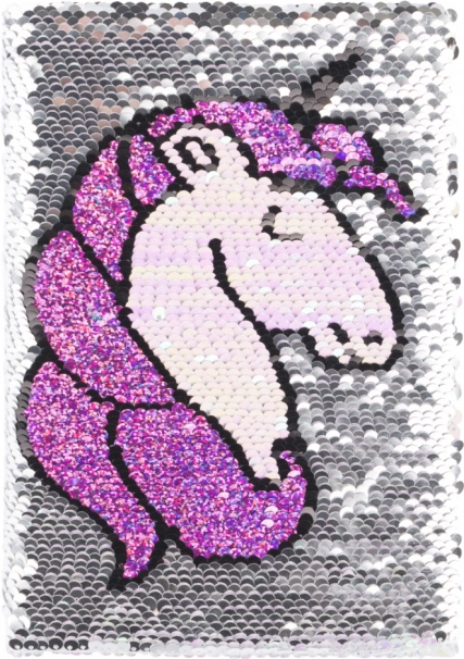 Zápisník s flitrovým obalom Unicorn