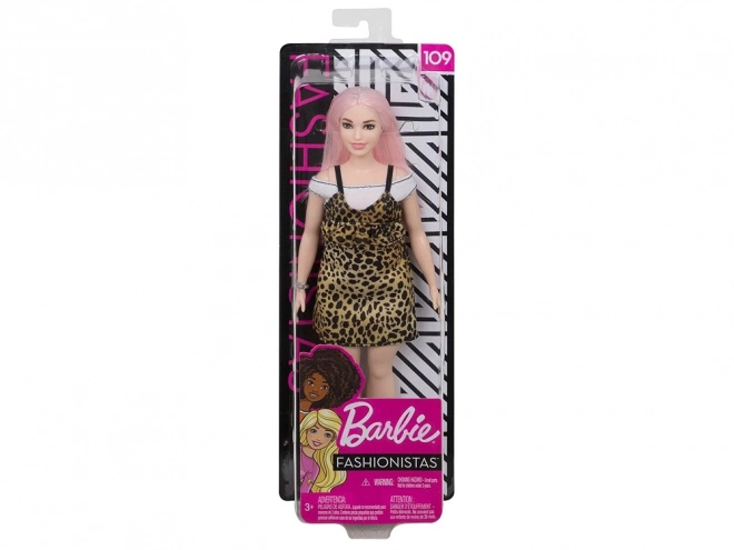 Barbie Fashionistas Bábika s leopardími šatami