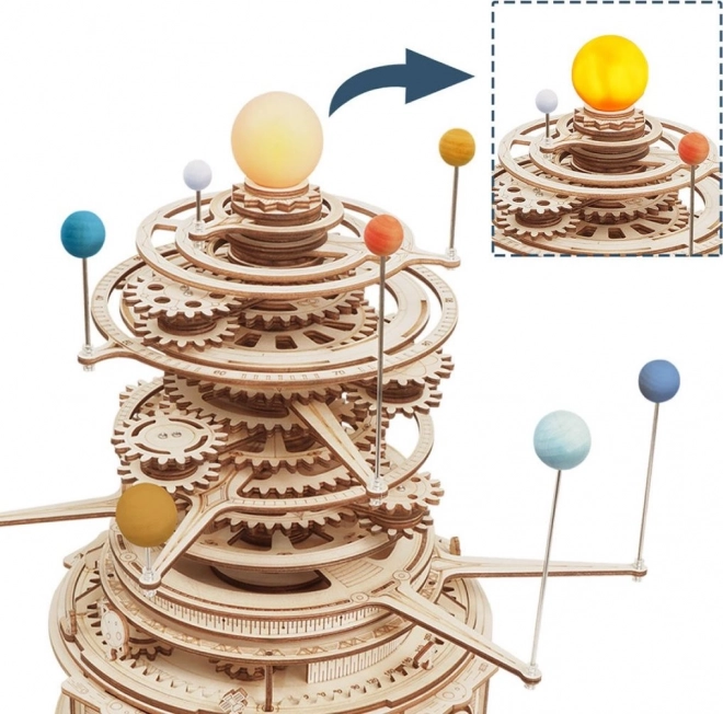 Robotime 3D drevené puzzle slnečná sústava Orrery