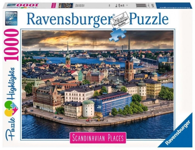 Ravensburger: Puzzle 1000 dielikov - Výhľad na škandinávske mesto