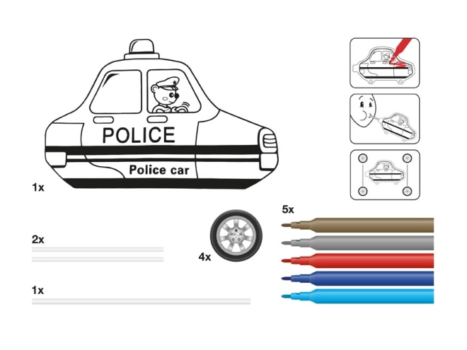 Kreatívny set Policajné nafukovacie auto