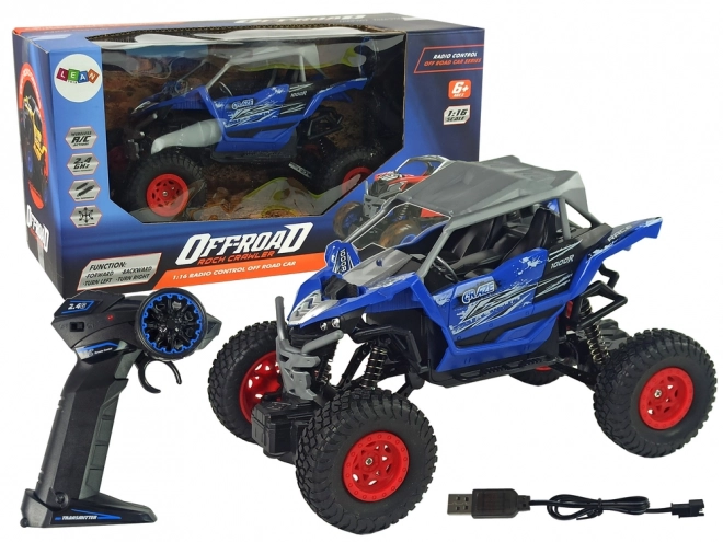 Terénne Auto Off-Road Na Diaľkové Ovládanie 2,4 GHz 1:16 Modré