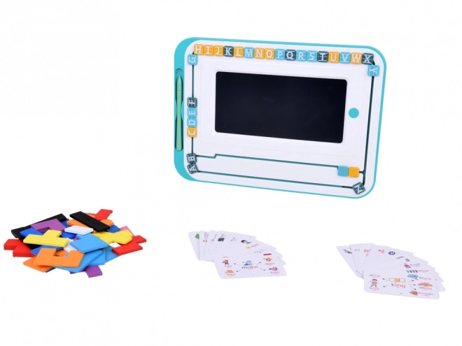 Vzdelávací set 3v1 LCD tabuľa + karty na učenie angličtiny