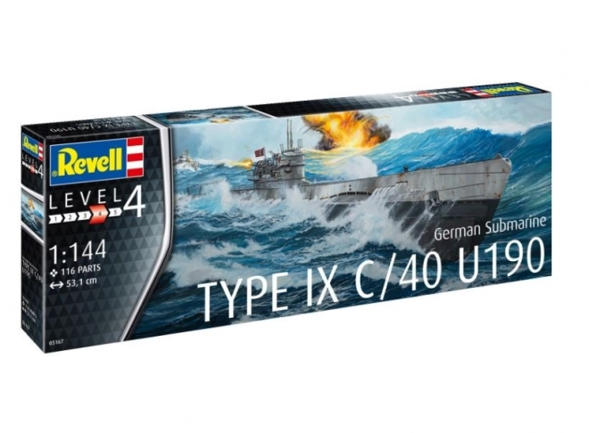 Plastikový model nemeckej ponorky Typ IX C/40 1/144