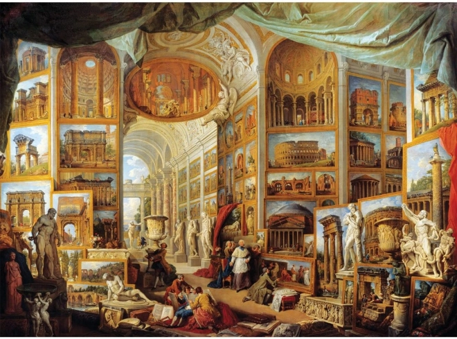 Puzzle Interiér imaginárnej obrazovej galérie 1000 dielikov