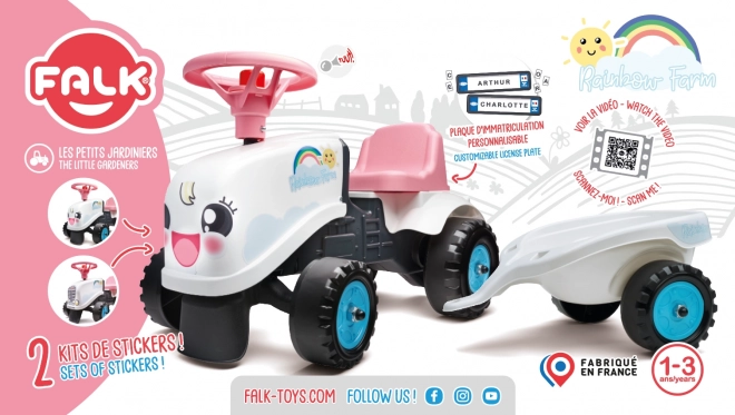 Traktor Rainbow s prívesom pre deti od 1 roka