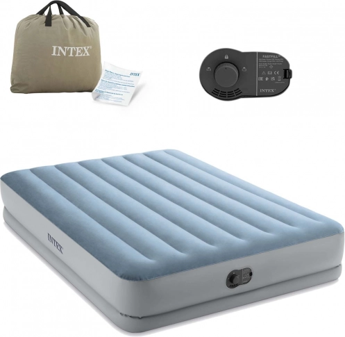 Nafukovacia dvojlôžková posteľ INTEX 203 × 152 × 36 cm s vstavanou elektrickou pumpou
