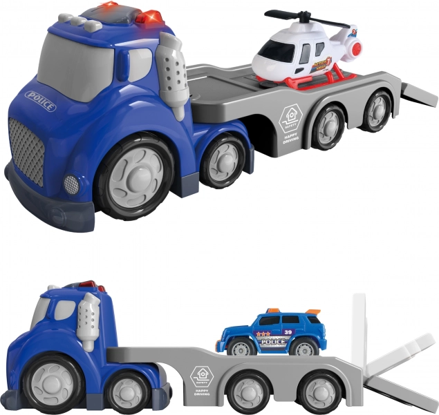 Woopie Modrý Policajný Náves City Truck so Svetelnými a Zvukovými Efektmi