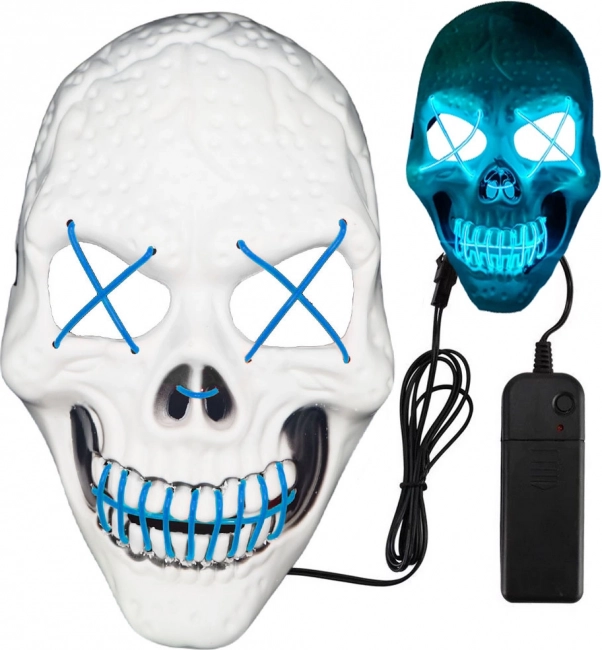 LED svietiaca maska lebky na Halloween a párty