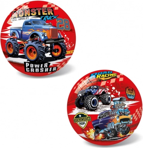 lopta s motívom monster truck, 14 cm