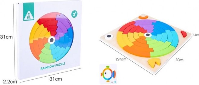 Drevené puzzle dúhové koleso