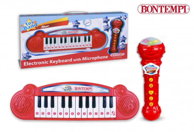 Bontempi Mini Karaoke Keyboard a mikrofón 35 x 10 x 3,5 cm