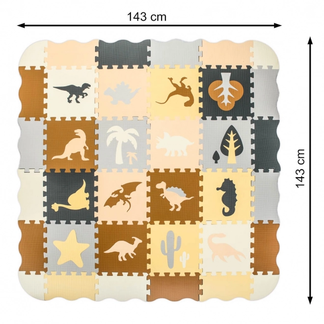 Penové puzzle s dinosaurami a ohrádkou - 36 dielikov