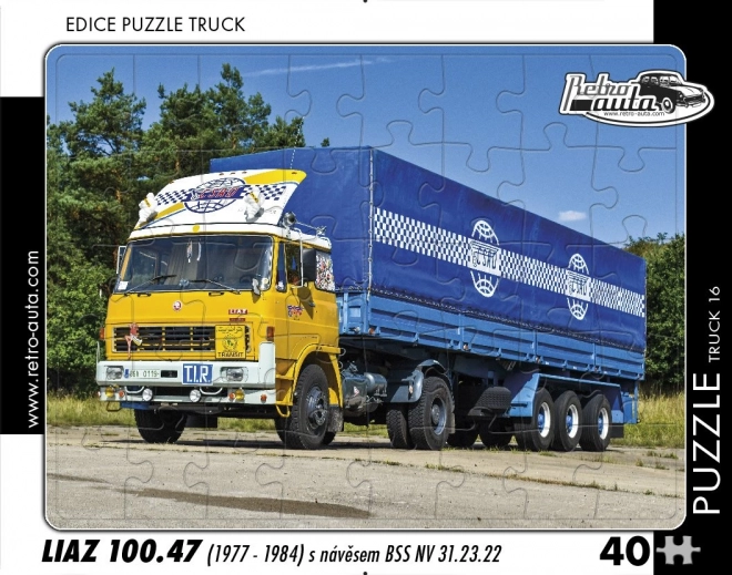 Retro-Auta Puzzle Truck Liaz s Návesom (40 Dielikov)