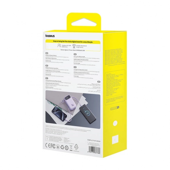 Baseus QPow 2 powerbanka 20000mAh 30W s 2x USB-C