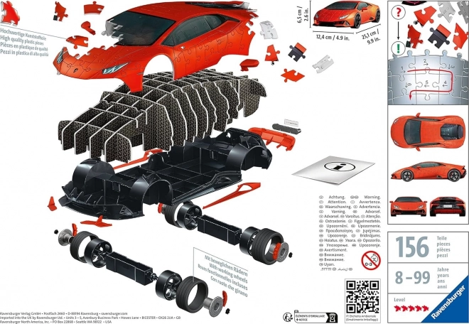 Lamborghini Huracán Evo oranžové puzzle