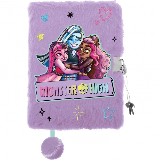 Monster High Chlpatý Denník s Visacím Zámkom A5