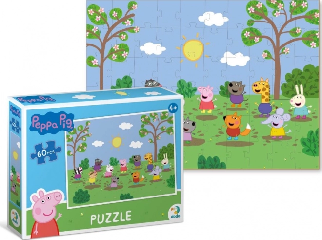 Puzzle Prasiatko Peppa: Zábava na slniečku 60 dielikov