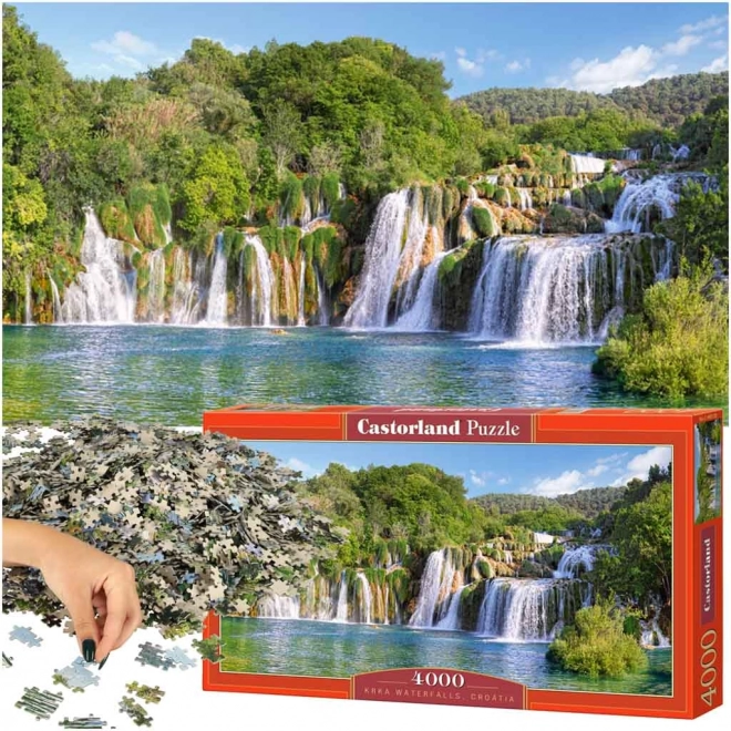 CASTORLAND Puzzle 4000 dielikov Vodopády Krka, Chorvátsko - Vodopády Krka 139x68cm