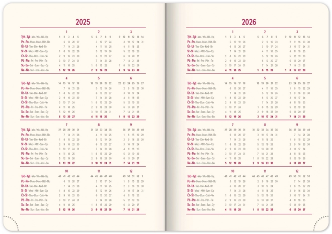 Týždenný diár Vivella Top 2025, oranžový