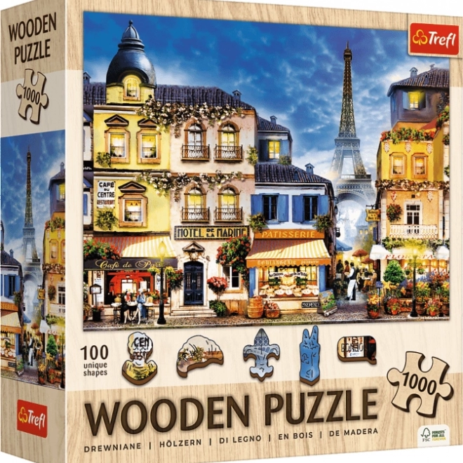 Drevené puzzle TREFL Francúzska ulička 1000 dielikov
