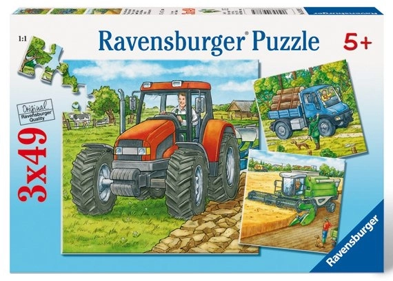 Ravensburger Puzzle Poľnohospodárske Stroje 3x49 dielikov