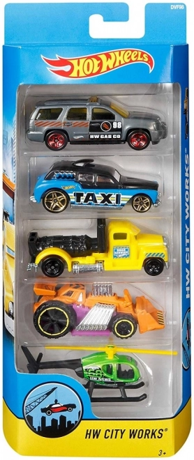 Set piatich autíčok Hot Wheels