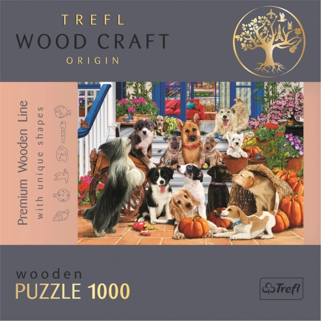 Drevené puzzle TREFL: Psie priateľstvo 1000 dielikov