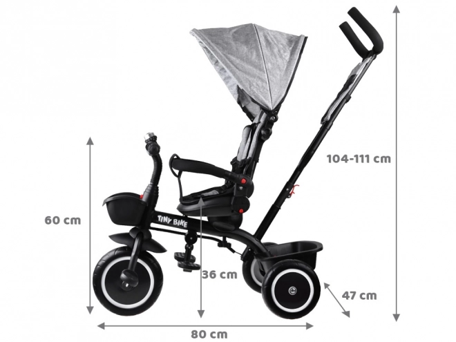 Detský trojkolkový bicykel Tiny Bike 3v1 s prístreškom