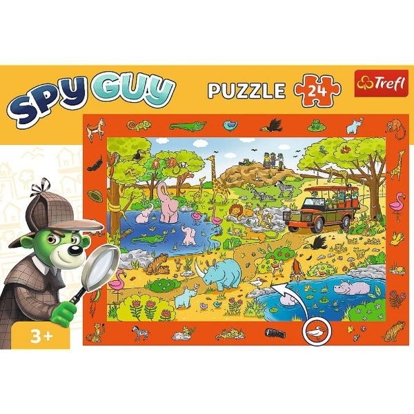 Pozorovacie puzzle Spy Guy Safari 24 dielov