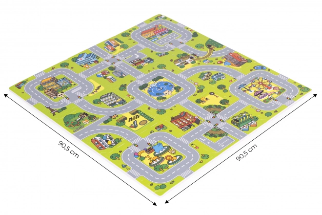 Farebná penová podložka Puzzle Mesto ECOTOYS