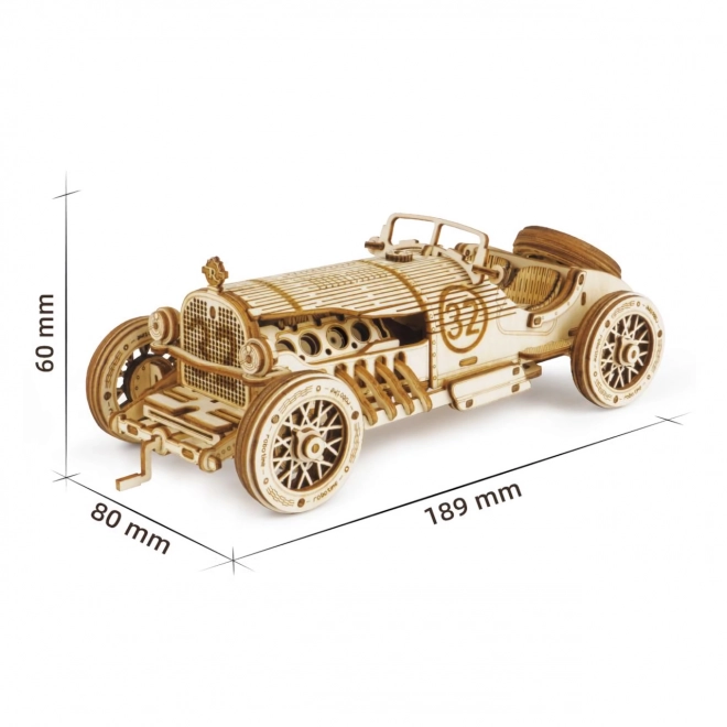 Závodné auto U-9 Grand Prix - 3D drevená stavebnica