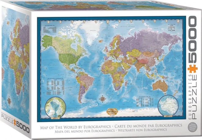 Puzzle mapa sveta 5000 dielikov