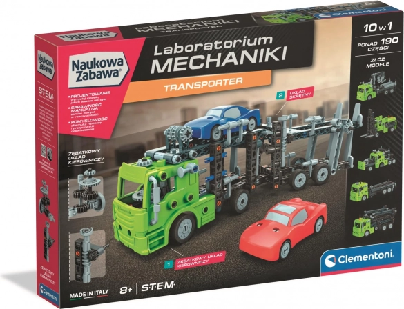 Laboratórium mechaniky – transporter stavebnica CLEMENTONI