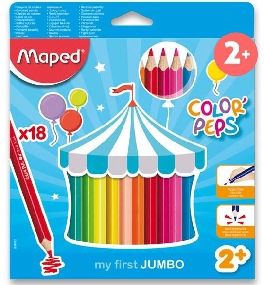 Trojhranné Jumbo pastelky MAPED Color'Peps 18 ks