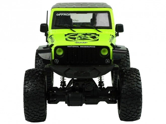 Auto na diaľkové ovládanie Rock Crawler 2.4 GHz so zelenými tlmičmi 4x4