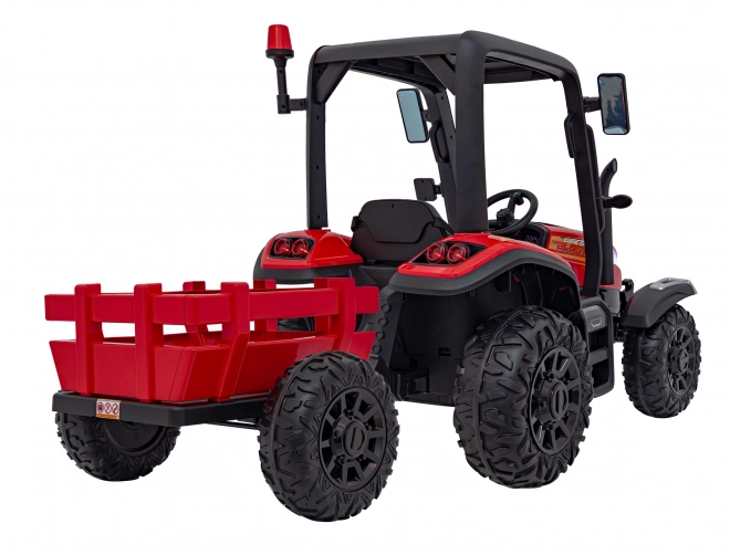Traktor s prívesom červený