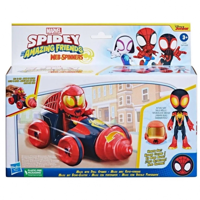 Figúrka so strojom Spidey Miles Drill Spinner