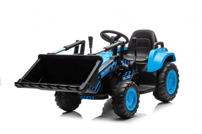 Elektrický detský traktor s lyžicou modrý