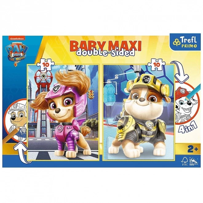Obojstranné puzzle Tlapková Patrola: Sky a Rubble BABY MAXI