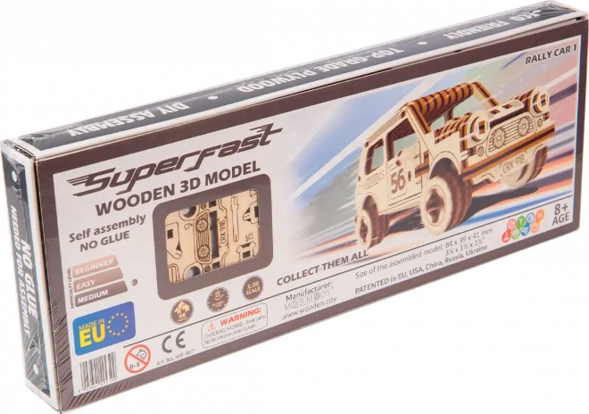 Drevené Puzzle 3D - Model Rally Auto 1