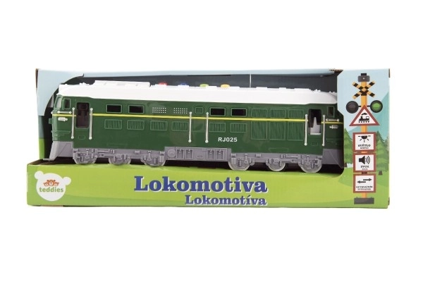 Lokomotíva/vlak plast 35cm na batérie so zvukom so svetlom v krabici 41x16x12cm – Červená