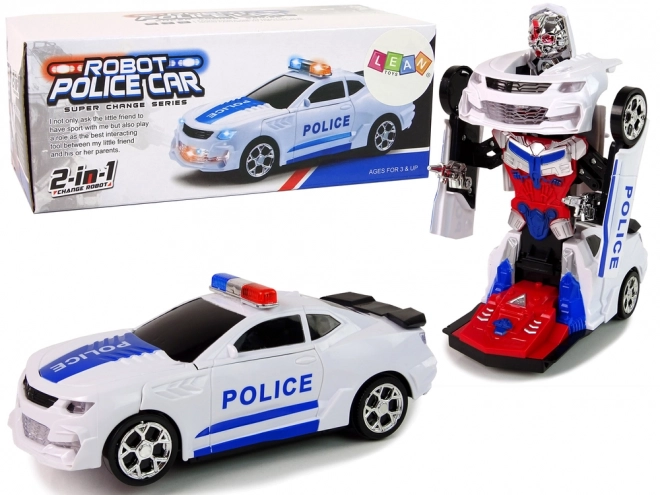 Policajné auto 2v1 Transformers s efektmi zvukov a svetiel