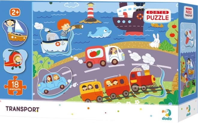 Puzzle Vkladačka Doprava 18 Dielikov