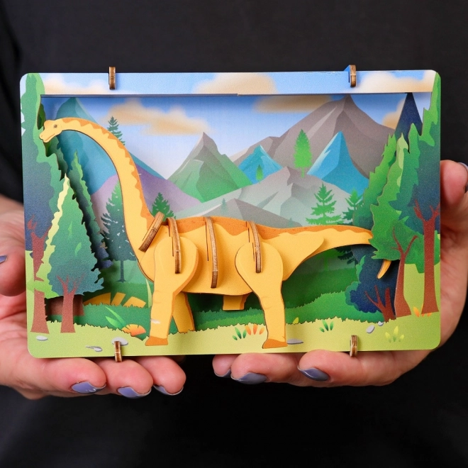 EscapeWelt 3D drevené puzzle Brontosaurus