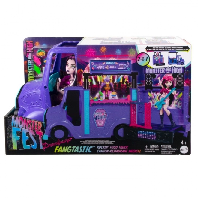 Monster High koncetný food truck s bábikou Draculaura