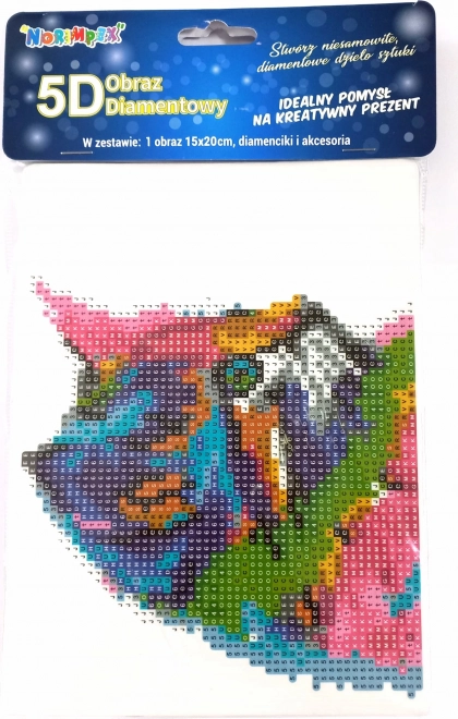 Diamantové maľovanie Farebné mačiatko 15x20 cm so stojanom