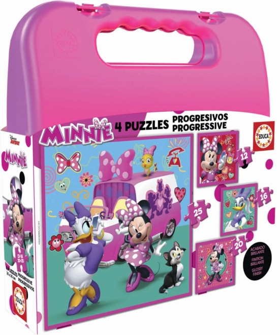 Puzzle v kufríku Minnie a Daisy 4v1